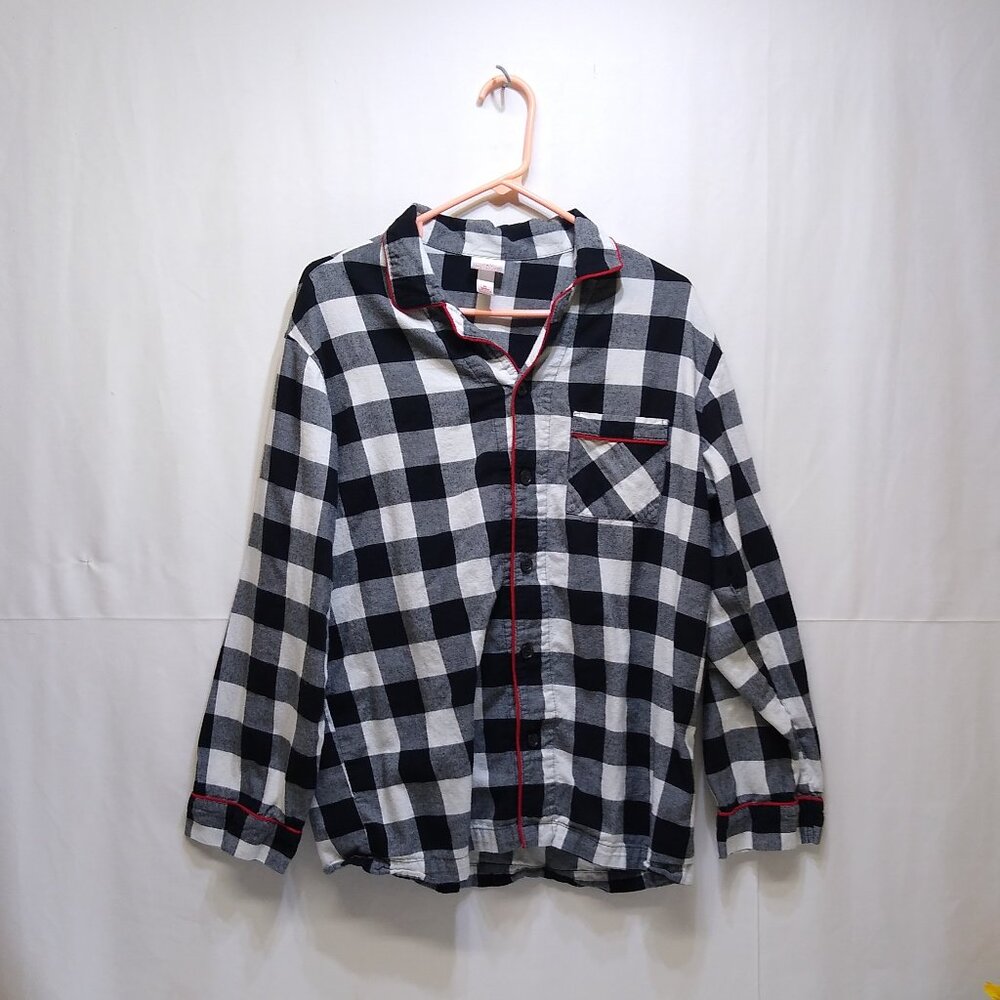 Wondershop Buffalo Check w/ Red Trim Pajama Top Sleepwear Men's Medium EUC